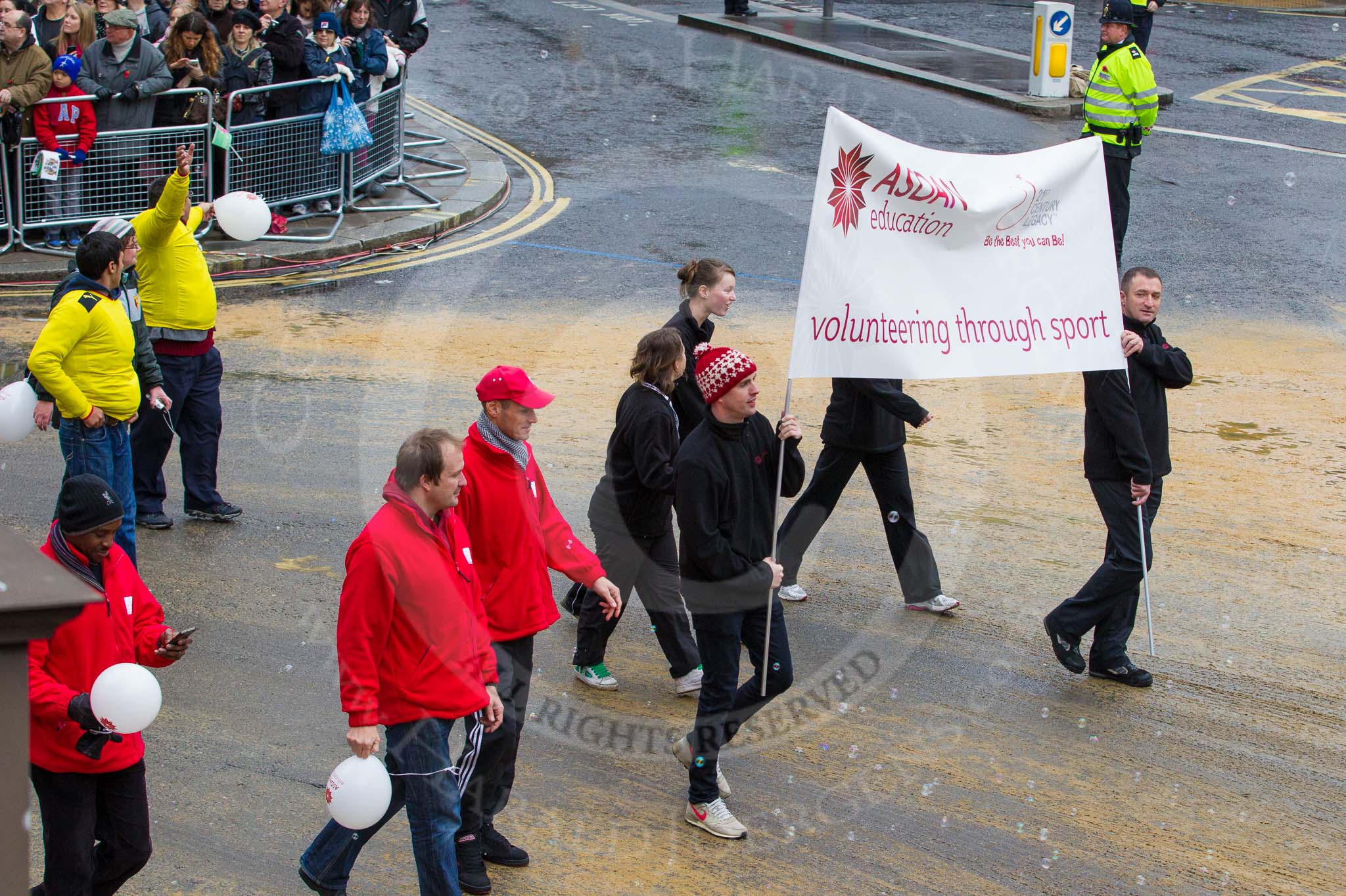 Lord Mayor's Show 2012: Entry 84 - ASDAN Education..
Press stand opposite Mansion House, City of London,
London,
Greater London,
United Kingdom,
on 10 November 2012 at 11:37, image #1090