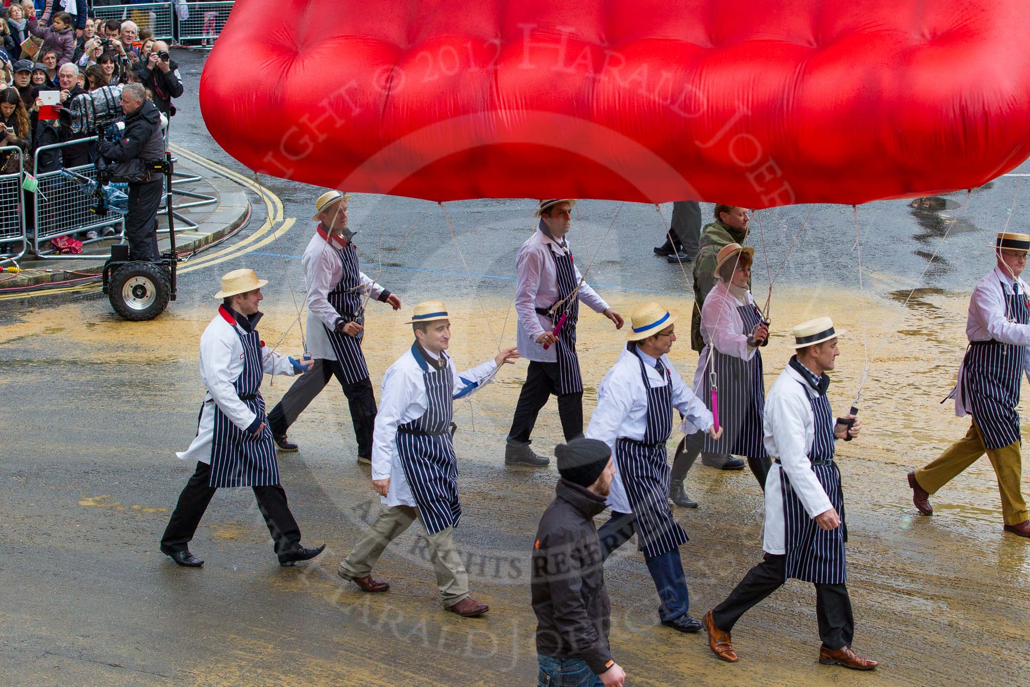 Lord Mayor's Show 2012: Entry 85 - Worshipful Company of Butchers..
Press stand opposite Mansion House, City of London,
London,
Greater London,
United Kingdom,
on 10 November 2012 at 11:38, image #1115