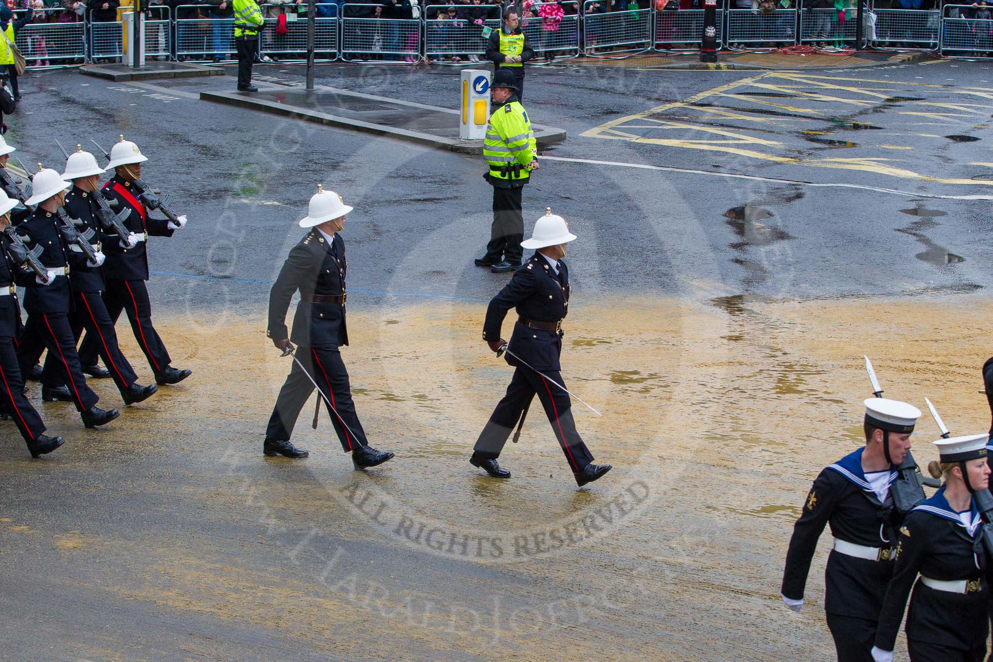 Lord Mayor's Show 2012: Entry 88 - Royal Marines..
Press stand opposite Mansion House, City of London,
London,
Greater London,
United Kingdom,
on 10 November 2012 at 11:39, image #1156