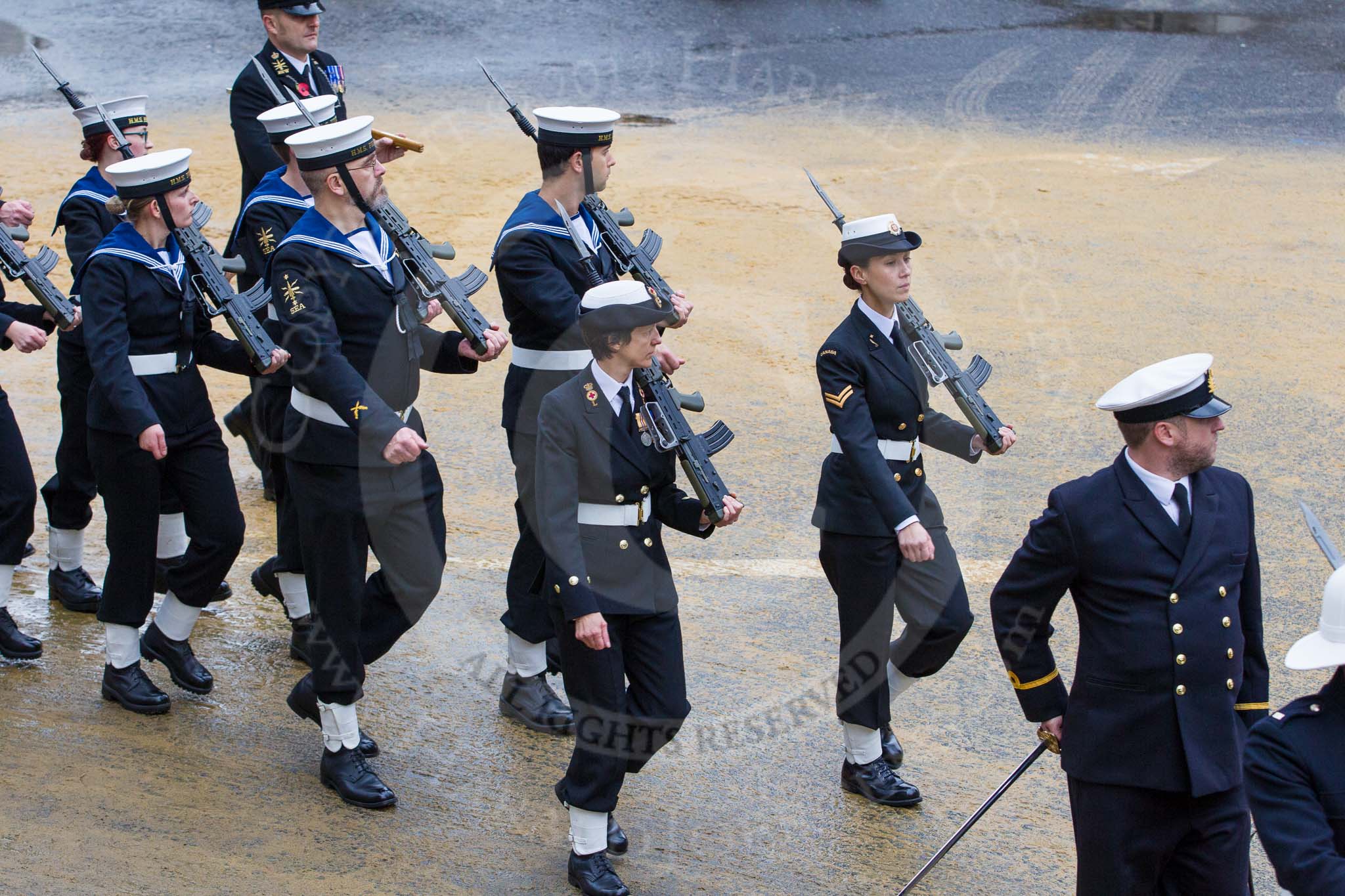 Lord Mayor's Show 2012: Entry 89 - RNR London Division (HMS President)..
Press stand opposite Mansion House, City of London,
London,
Greater London,
United Kingdom,
on 10 November 2012 at 11:39, image #1168