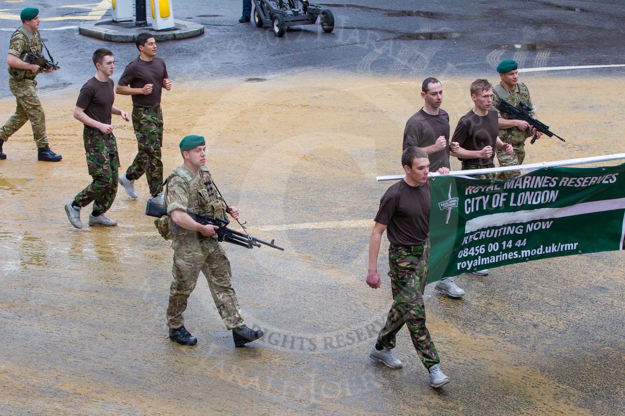 Lord Mayor's Show 2012: Entry 90 - Royal Marines Reserve (City of London)..
Press stand opposite Mansion House, City of London,
London,
Greater London,
United Kingdom,
on 10 November 2012 at 11:39, image #1197