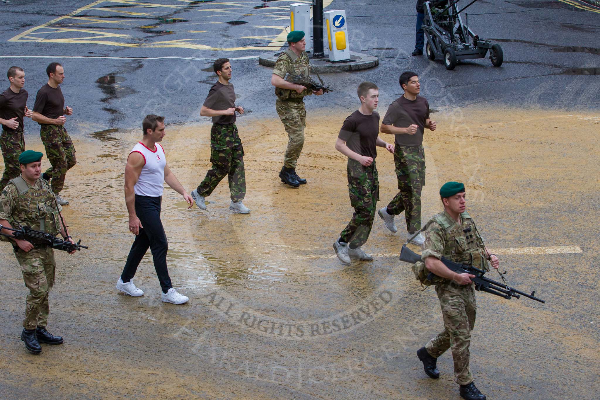 Lord Mayor's Show 2012: Entry 91 - 131 Independent Commando Squadron RE (Volunteers)..
Press stand opposite Mansion House, City of London,
London,
Greater London,
United Kingdom,
on 10 November 2012 at 11:39, image #1198