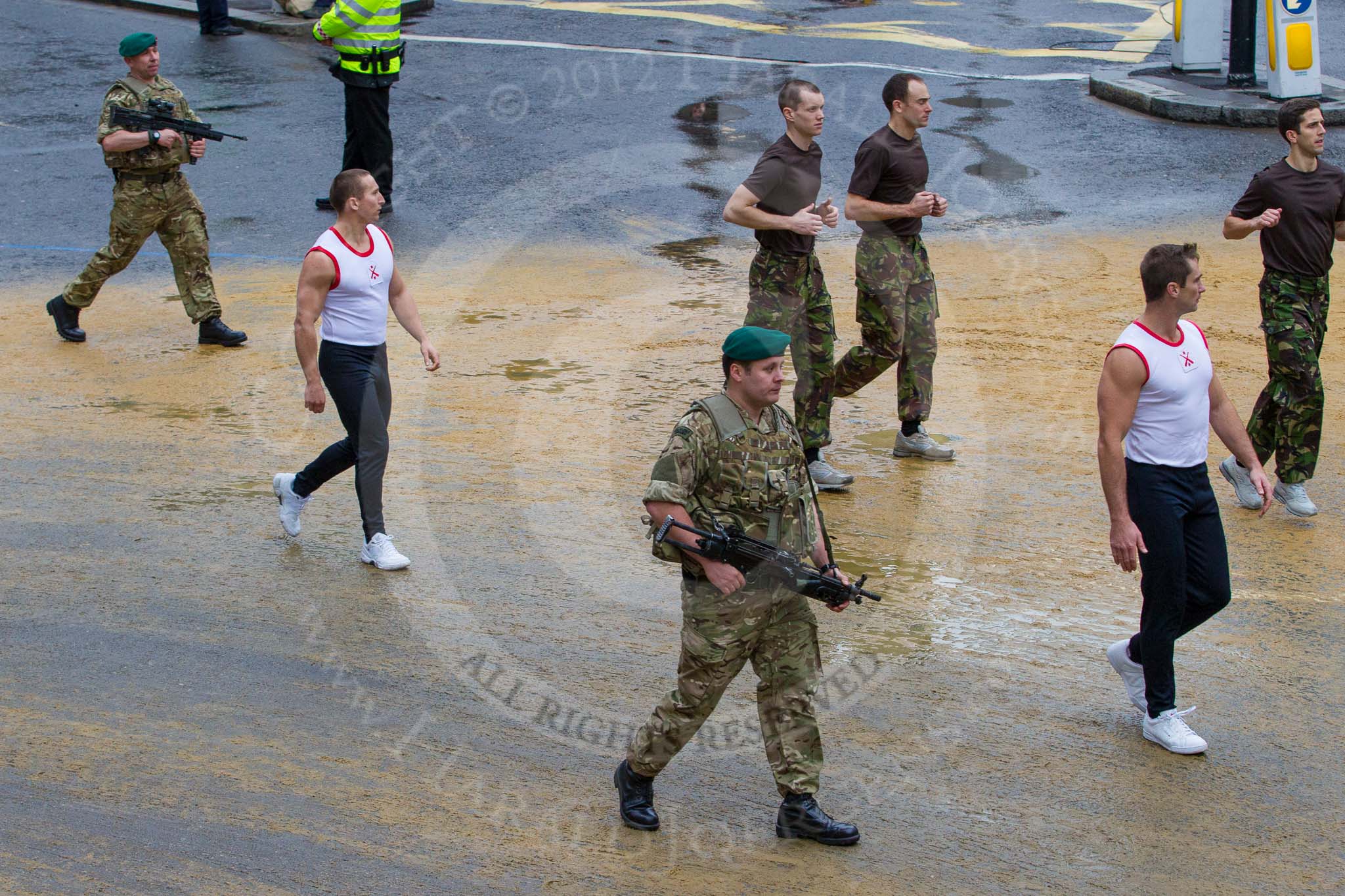 Lord Mayor's Show 2012: Entry 91 - 131 Independent Commando Squadron RE (Volunteers)..
Press stand opposite Mansion House, City of London,
London,
Greater London,
United Kingdom,
on 10 November 2012 at 11:39, image #1200