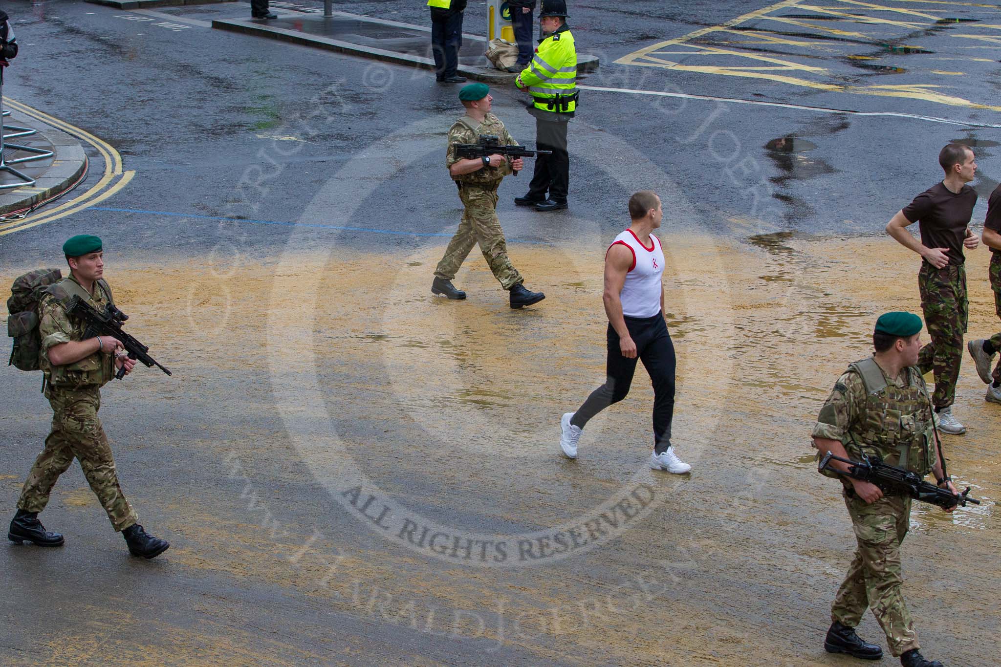 Lord Mayor's Show 2012: Entry 91 - 131 Independent Commando Squadron RE (Volunteers)..
Press stand opposite Mansion House, City of London,
London,
Greater London,
United Kingdom,
on 10 November 2012 at 11:39, image #1201