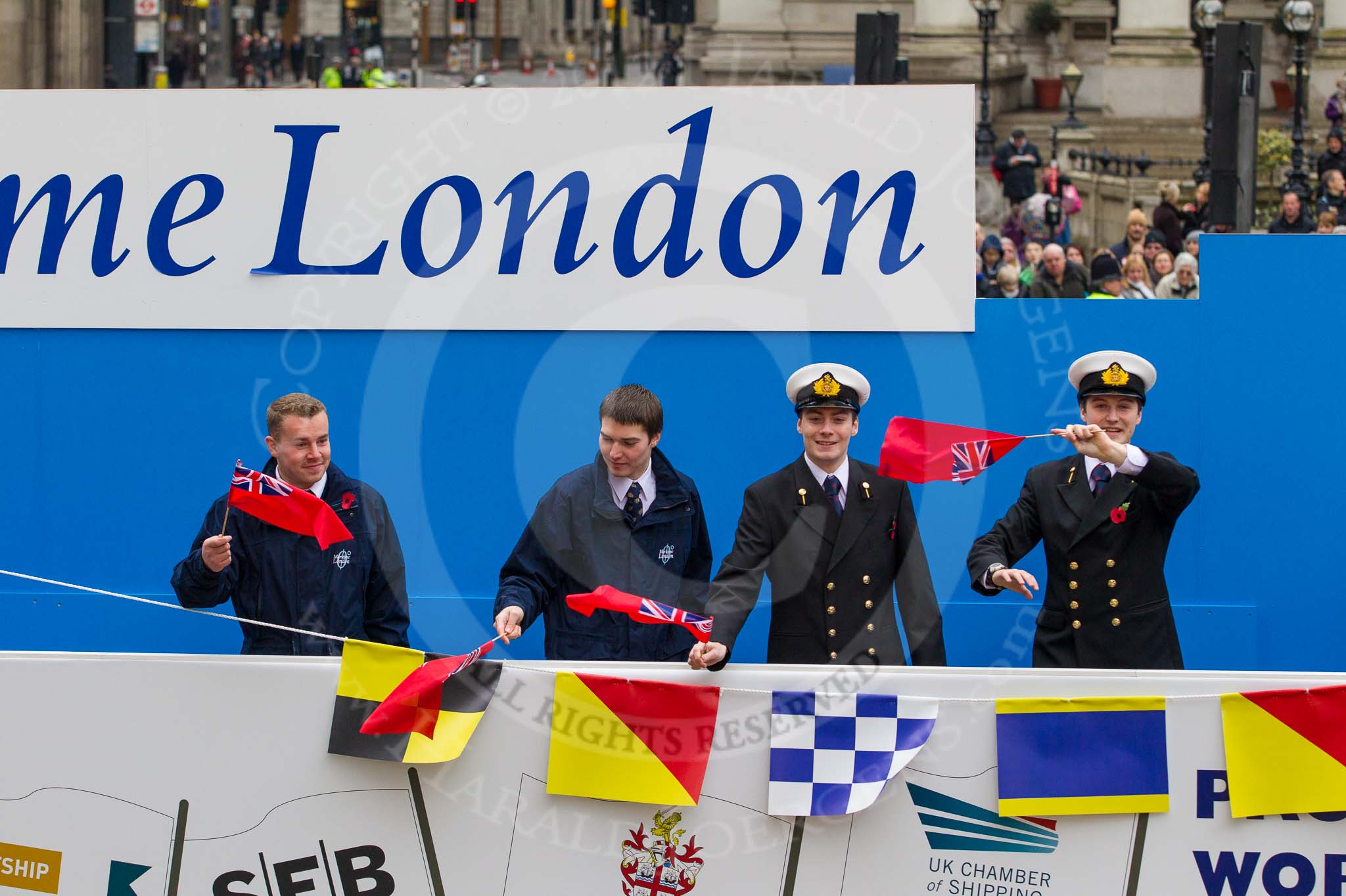 Lord Mayor's Show 2012: Entry 100 - Maritime London..
Press stand opposite Mansion House, City of London,
London,
Greater London,
United Kingdom,
on 10 November 2012 at 11:46, image #1340