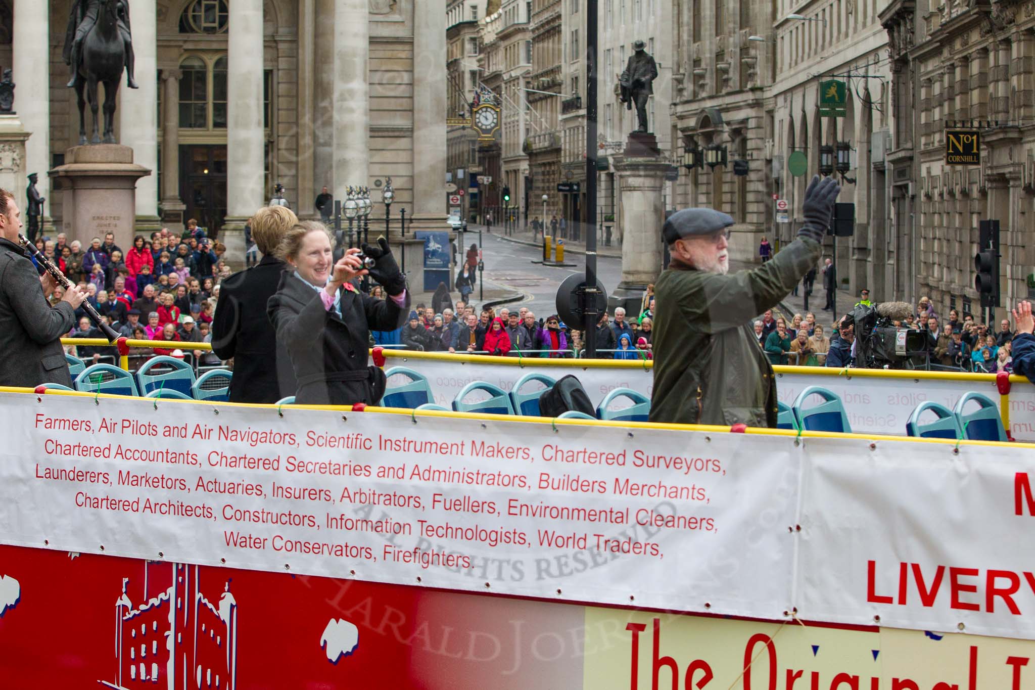 Lord Mayor's Show 2012: Entrry 104 - Modern Livery Companies, representing 26 Livery Companies..
Press stand opposite Mansion House, City of London,
London,
Greater London,
United Kingdom,
on 10 November 2012 at 11:51, image #1407