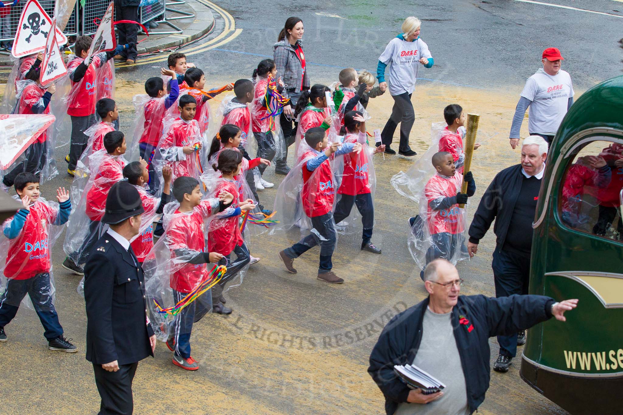 Lord Mayor's Show 2012: Entry 106 - DARE City of London, the Drug Abuse Resistance Education, with the Sir John Cass's Foundation..
Press stand opposite Mansion House, City of London,
London,
Greater London,
United Kingdom,
on 10 November 2012 at 11:53, image #1488