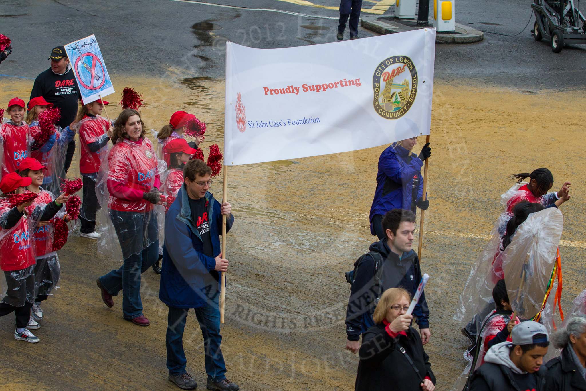 Photo 1211101153481D47653HaraldJoergens Lord Mayor's Show 2012: Entry 106 - DARE City of London, the Drug Abuse Resistance Education, with the Sir John Cass's Foundation..
Press stand opposite Mansion House, City of London,
London,
Greater London,
United Kingdom,
on 10 November 2012 at 11:53, image #1498
