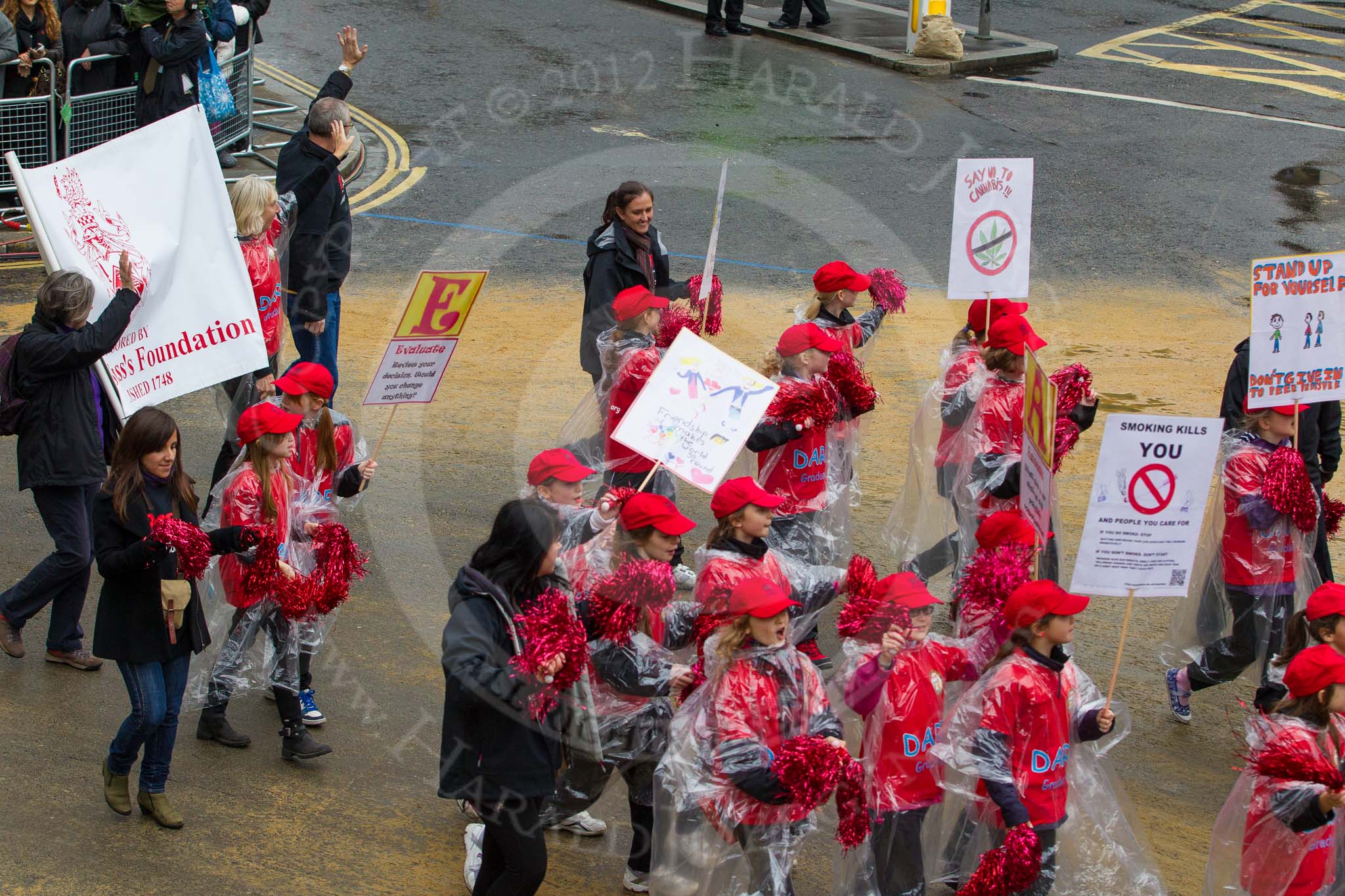 Lord Mayor's Show 2012: Entry 106 - DARE City of London, the Drug Abuse Resistance Education, with the Sir John Cass's Foundation..
Press stand opposite Mansion House, City of London,
London,
Greater London,
United Kingdom,
on 10 November 2012 at 11:53, image #1502