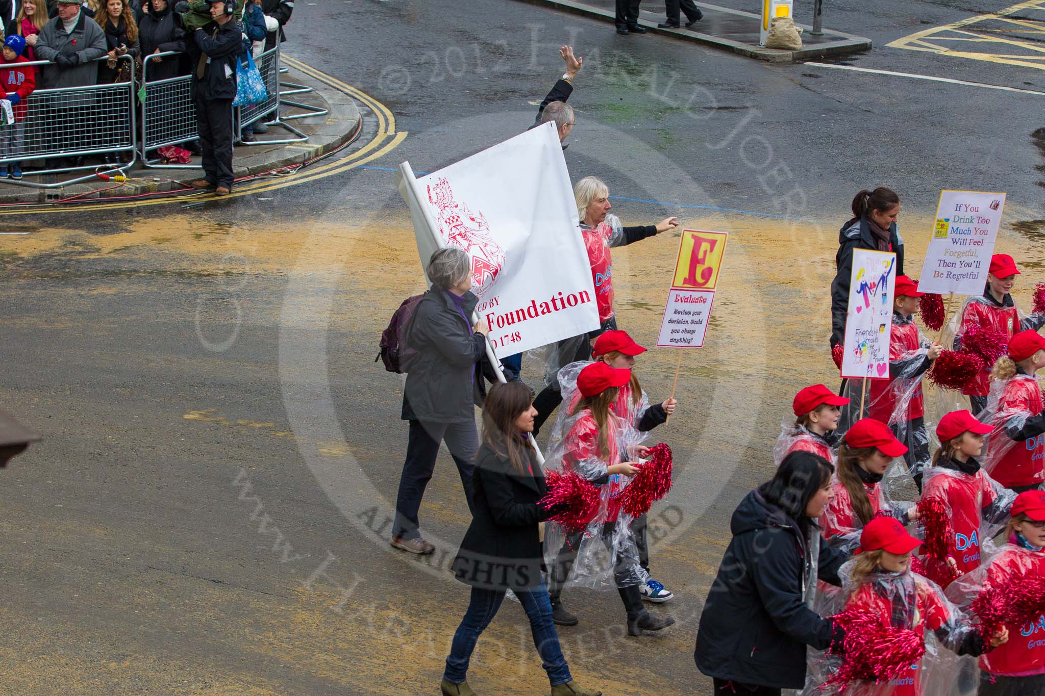 Lord Mayor's Show 2012: Entry 106 - DARE City of London, the Drug Abuse Resistance Education, with the Sir John Cass's Foundation..
Press stand opposite Mansion House, City of London,
London,
Greater London,
United Kingdom,
on 10 November 2012 at 11:53, image #1505