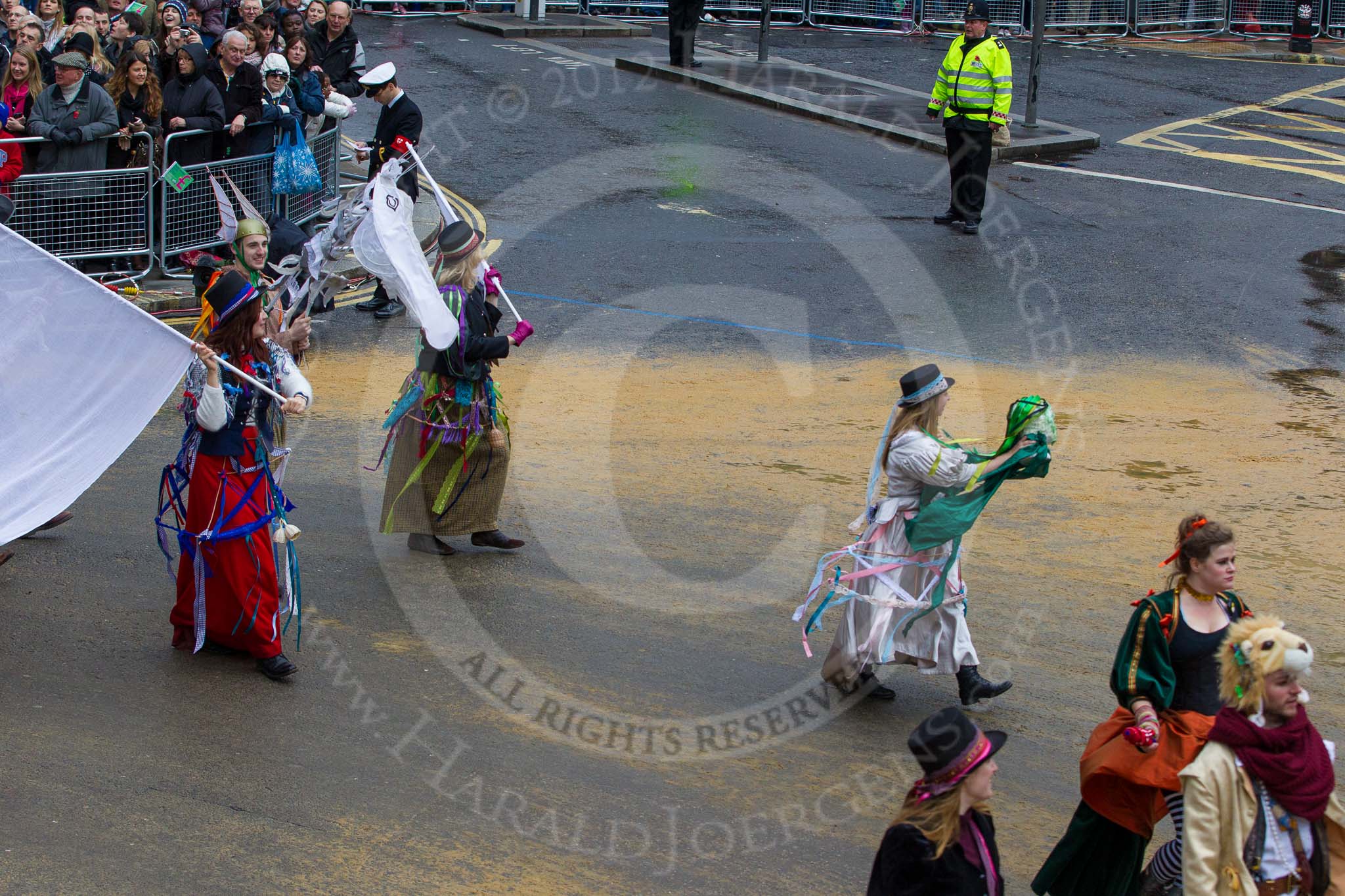 Lord Mayor's Show 2012: Entry 108 - Sir Nicholas Rainton, Lord Mayor 1632 - 1633, for the Grade 1-listed Forty Hall & Estate in north London..
Press stand opposite Mansion House, City of London,
London,
Greater London,
United Kingdom,
on 10 November 2012 at 11:55, image #1541