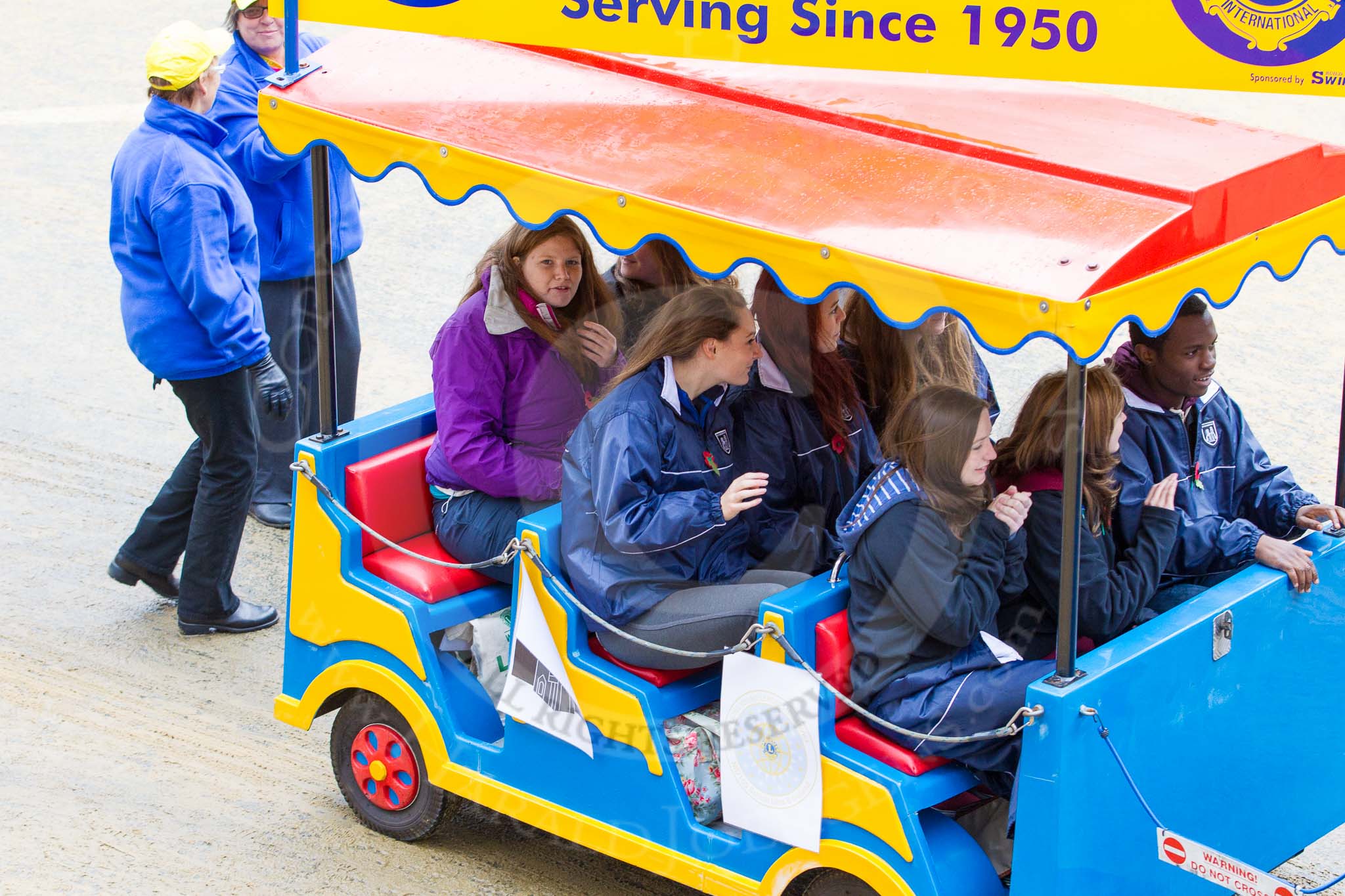Lord Mayor's Show 2012: Entry 110 - Lions Clubs International..
Press stand opposite Mansion House, City of London,
London,
Greater London,
United Kingdom,
on 10 November 2012 at 11:56, image #1589