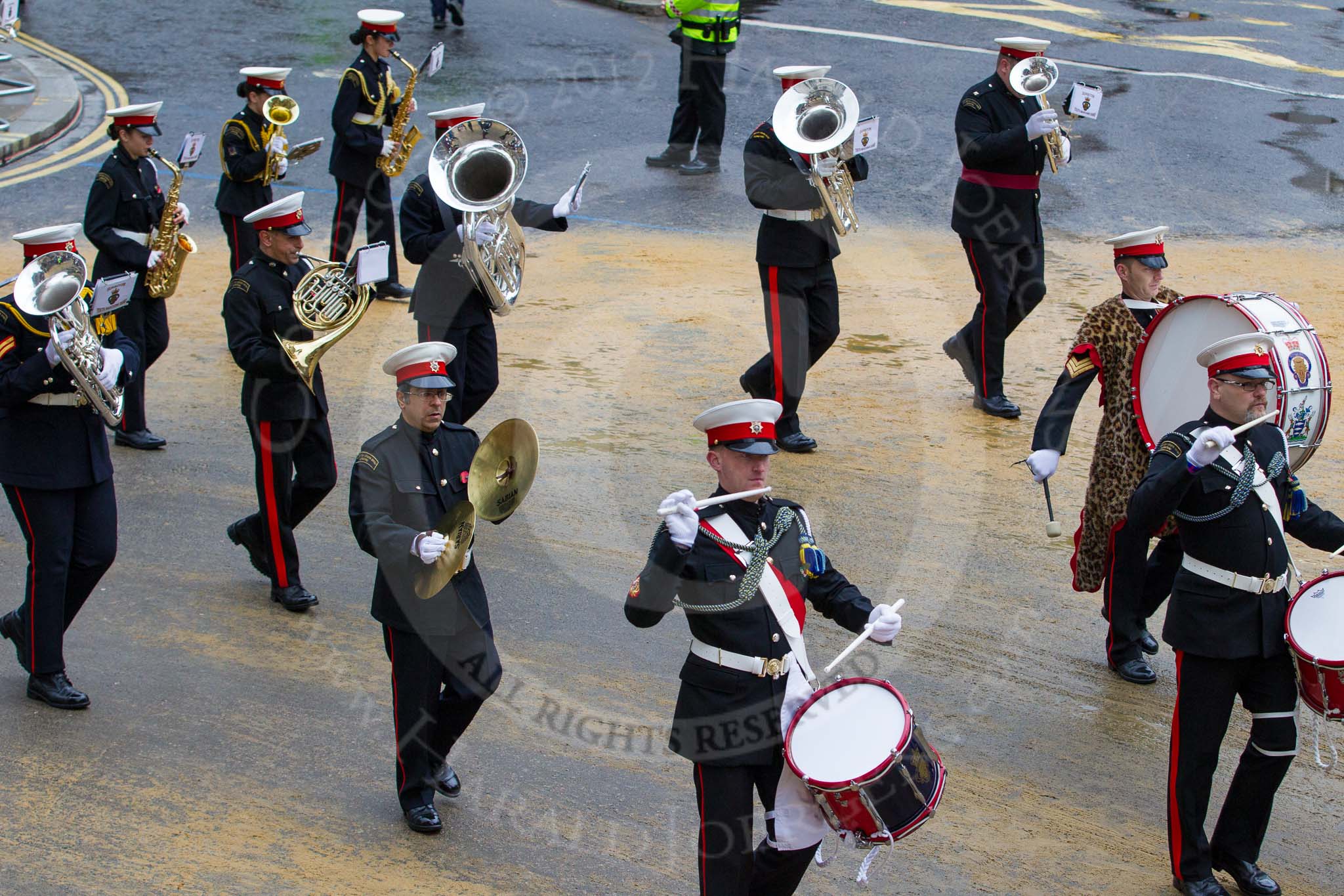 Lord Mayor's Show 2012: Entry 111 - Surbiton Royal British Legion Band..
Press stand opposite Mansion House, City of London,
London,
Greater London,
United Kingdom,
on 10 November 2012 at 11:56, image #1598