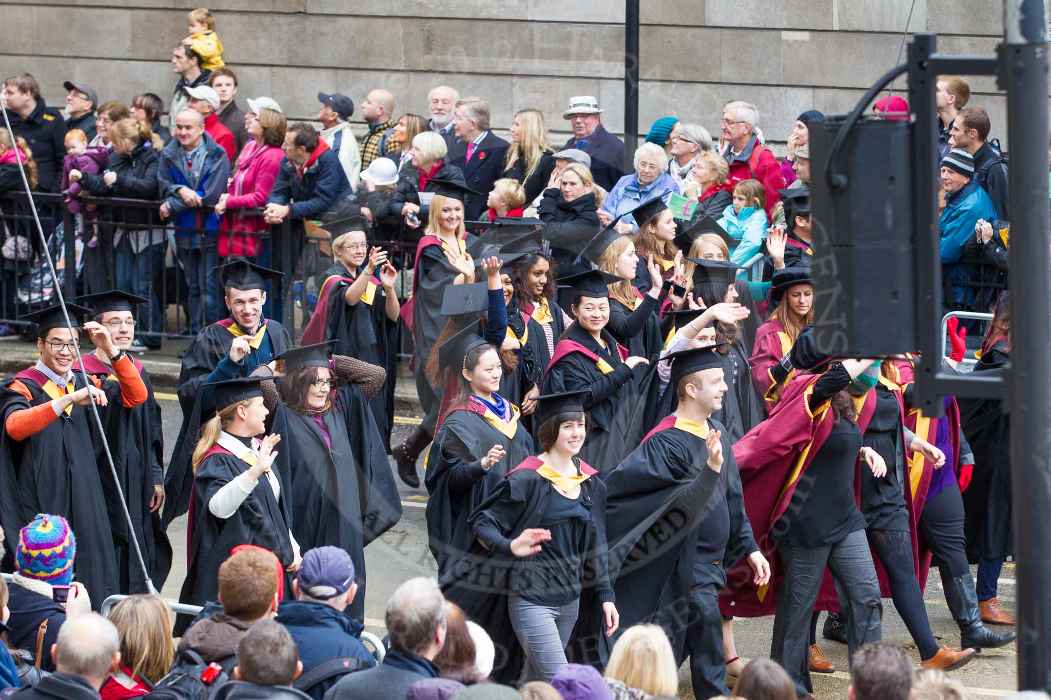 Lord Mayor's Show 2012: Entry 113 - City University London..
Press stand opposite Mansion House, City of London,
London,
Greater London,
United Kingdom,
on 10 November 2012 at 11:57, image #1619