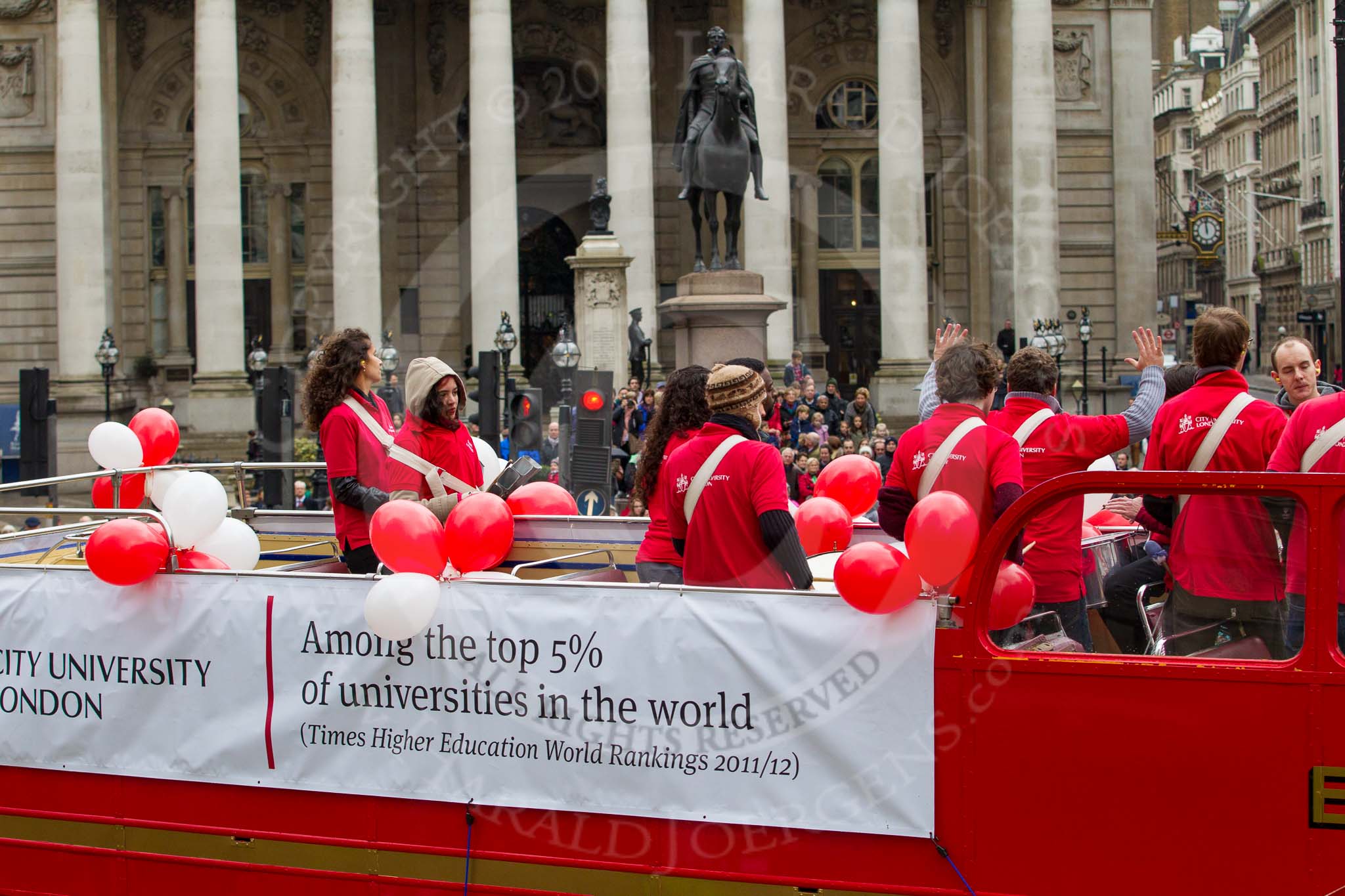 Lord Mayor's Show 2012: Entry 113 - City University London..
Press stand opposite Mansion House, City of London,
London,
Greater London,
United Kingdom,
on 10 November 2012 at 11:57, image #1643