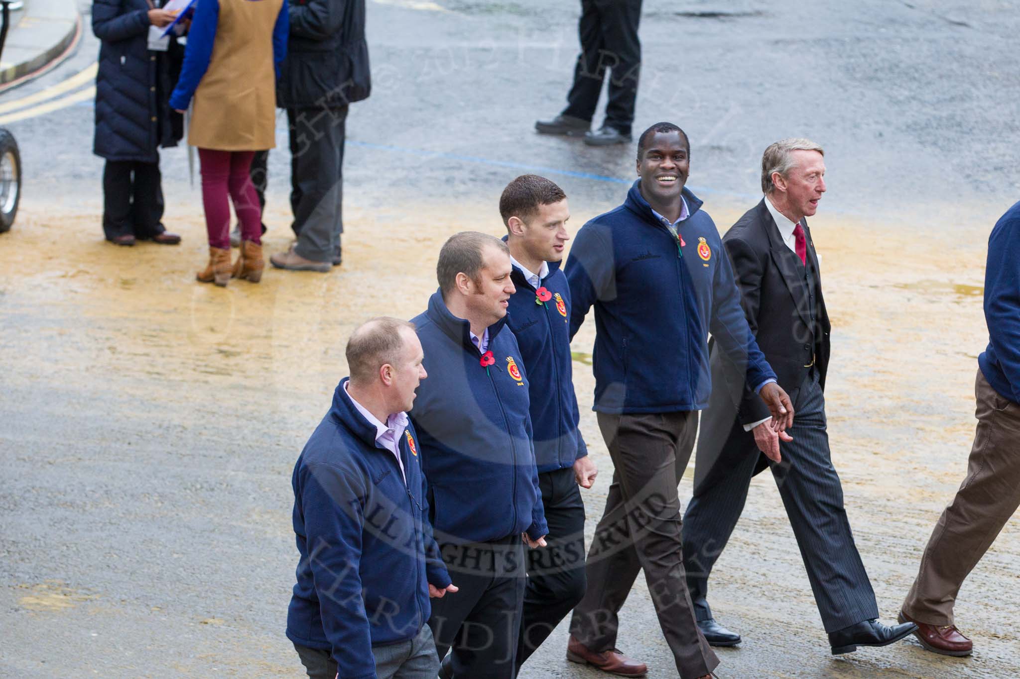 Photo 1211101158441D47902HaraldJoergens Lord Mayor's Show 2012: Entry 116 - The Cook & The Butler Event Company, here members of the Ship's Company of HMS Duncan..
Press stand opposite Mansion House, City of London,
London,
Greater London,
United Kingdom,
on 10 November 2012 at 11:58, image #1664