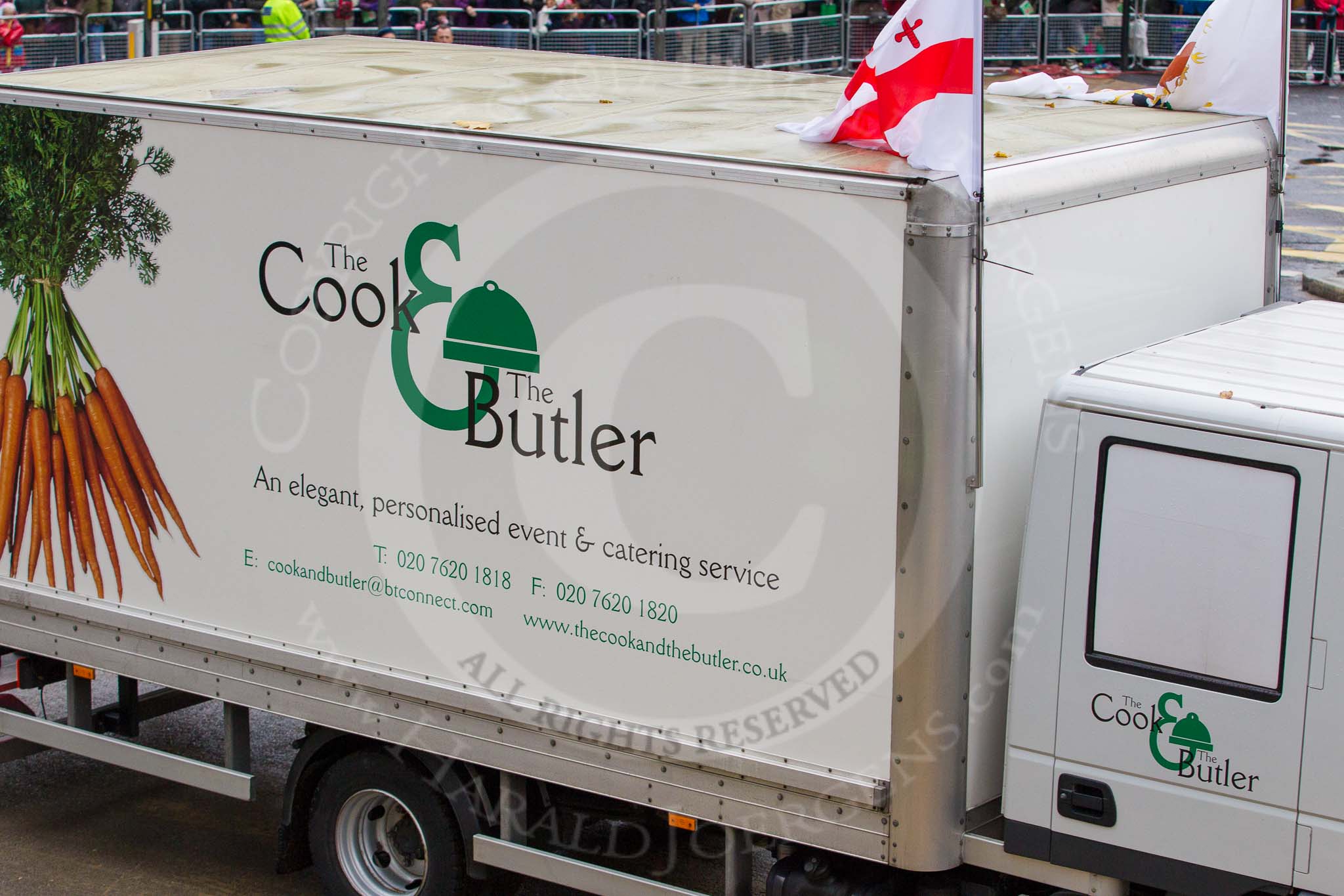 Lord Mayor's Show 2012: Entry 116 - The Cook & The Butler Event Company..
Press stand opposite Mansion House, City of London,
London,
Greater London,
United Kingdom,
on 10 November 2012 at 11:58, image #1666