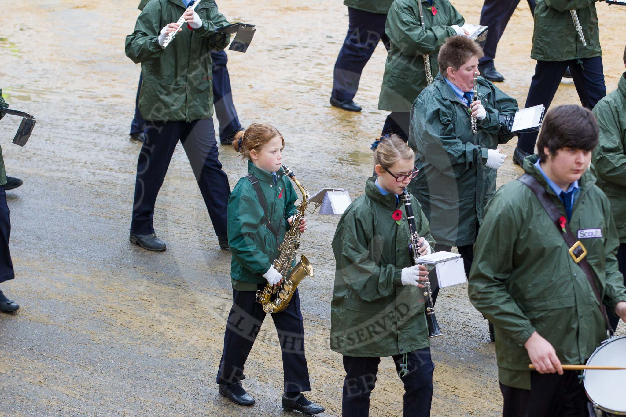 Lord Mayor's Show 2012: Entry 117 - 1st Hook Scout & Guide Band..
Press stand opposite Mansion House, City of London,
London,
Greater London,
United Kingdom,
on 10 November 2012 at 11:59, image #1676
