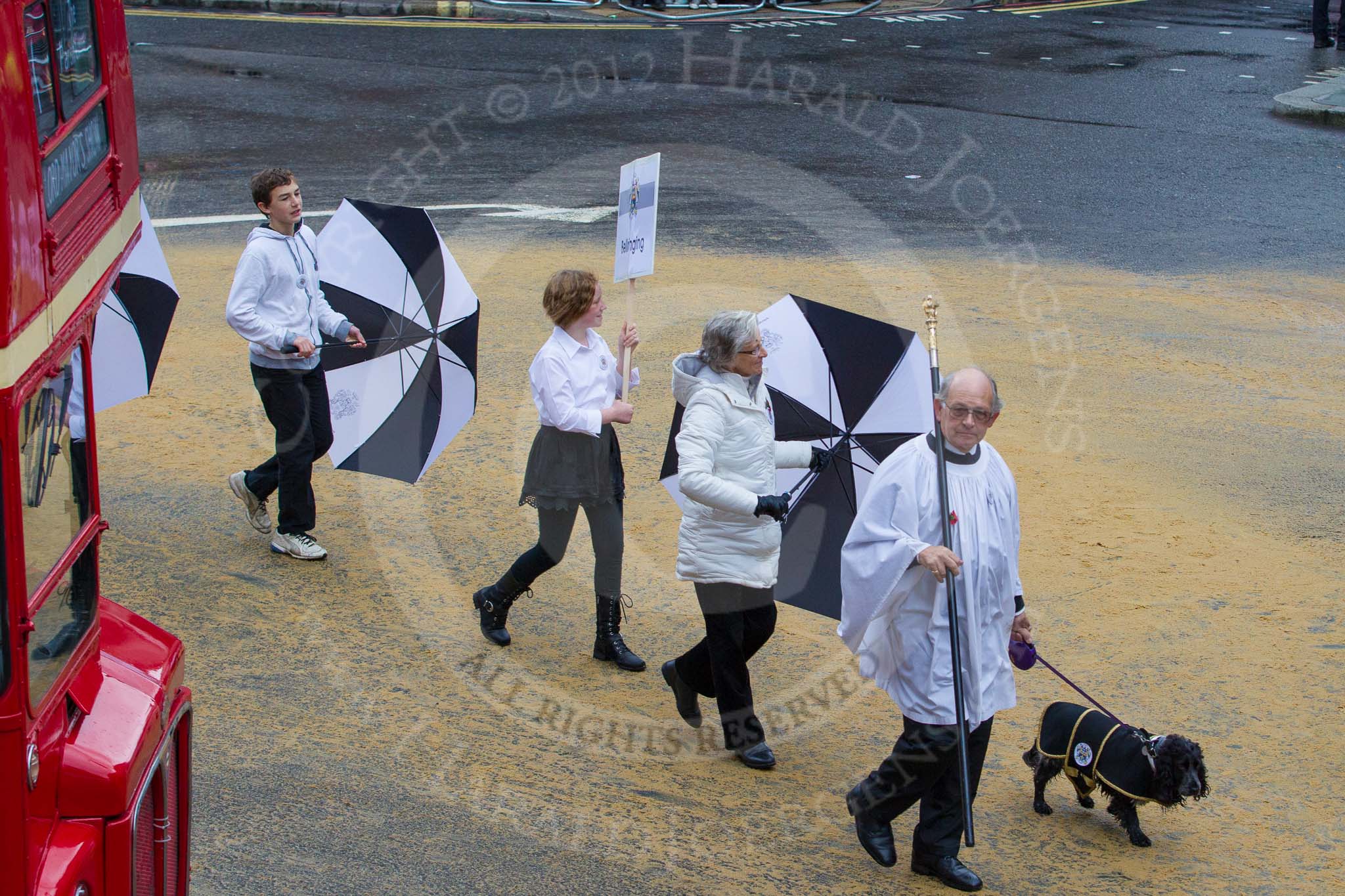 Lord Mayor's Show 2012: Entry 121 - Worshipful Company of Parish Clerks..
Press stand opposite Mansion House, City of London,
London,
Greater London,
United Kingdom,
on 10 November 2012 at 12:01, image #1720