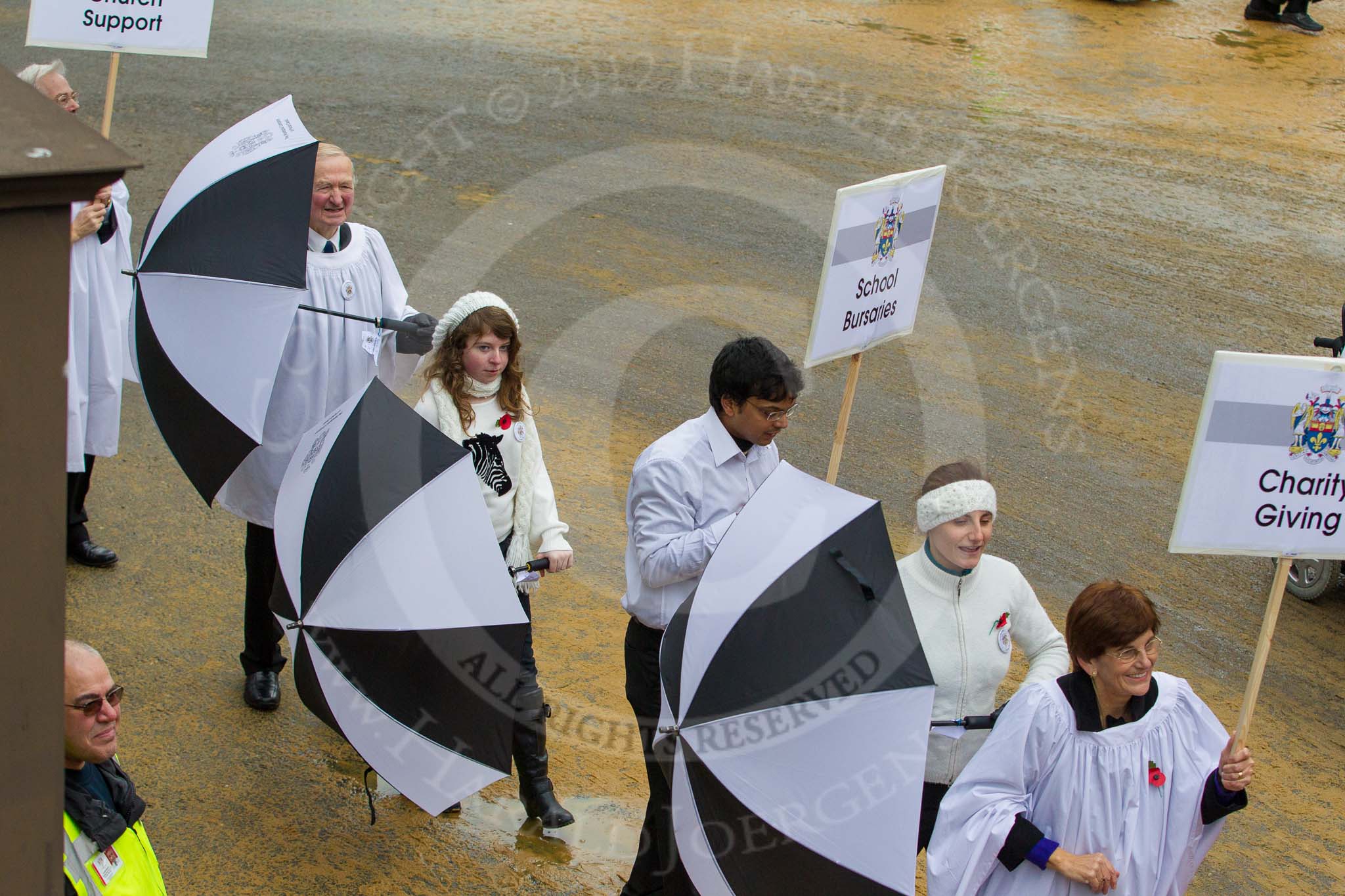 Lord Mayor's Show 2012: Entry 121 - Worshipful Company of Parish Clerks..
Press stand opposite Mansion House, City of London,
London,
Greater London,
United Kingdom,
on 10 November 2012 at 12:01, image #1729