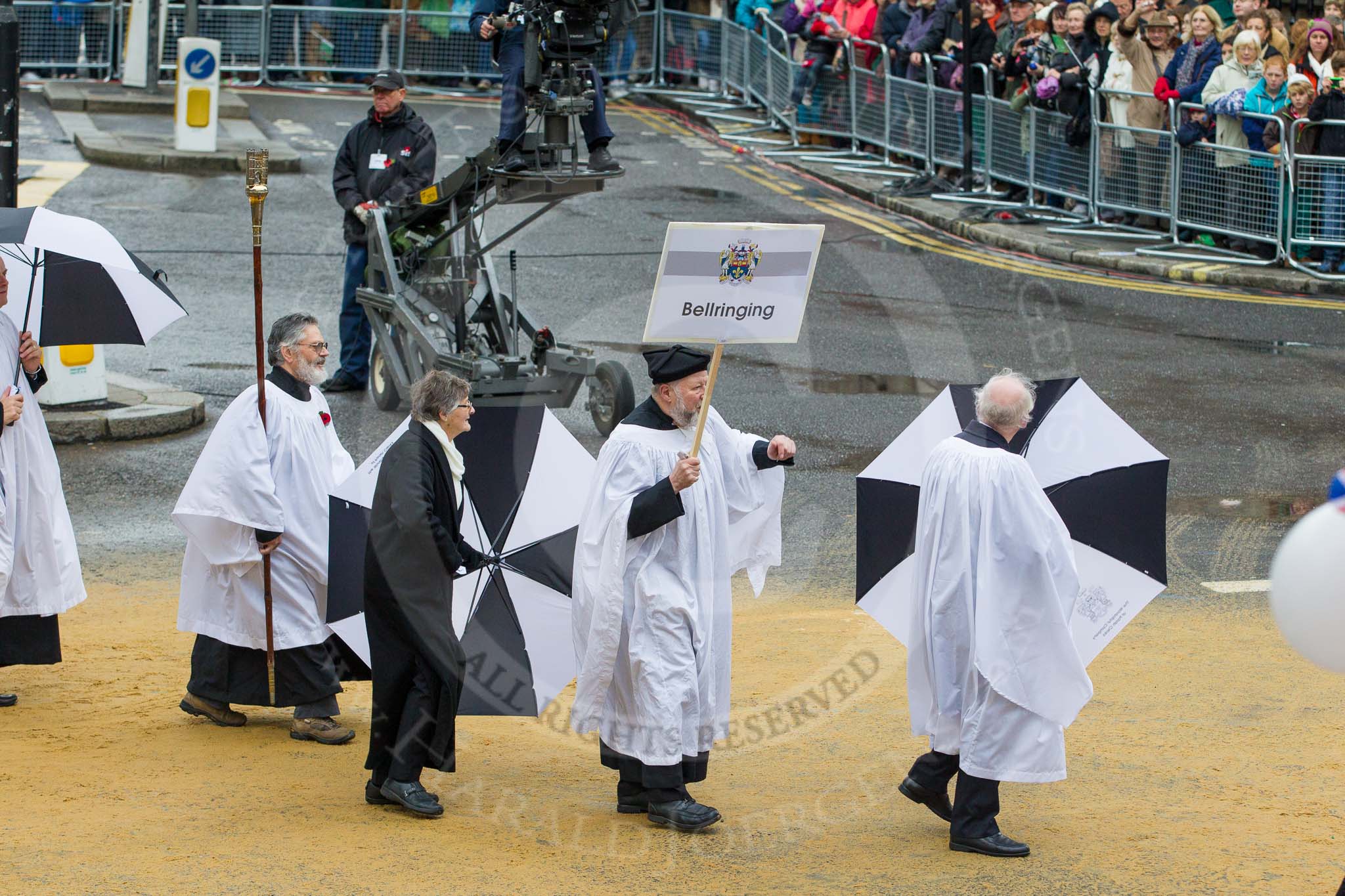 Lord Mayor's Show 2012: Entry 121 - Worshipful Company of Parish Clerks..
Press stand opposite Mansion House, City of London,
London,
Greater London,
United Kingdom,
on 10 November 2012 at 12:01, image #1732