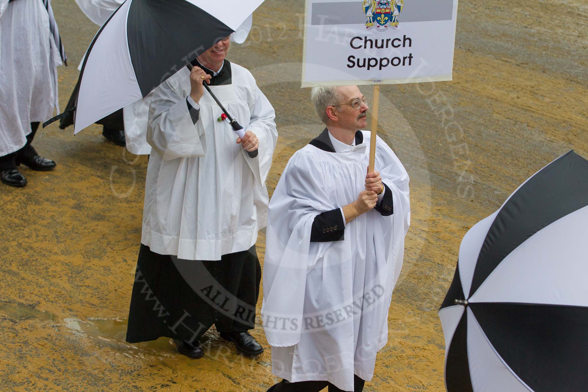 Lord Mayor's Show 2012: Entry 121 - Worshipful Company of Parish Clerks..
Press stand opposite Mansion House, City of London,
London,
Greater London,
United Kingdom,
on 10 November 2012 at 12:01, image #1734