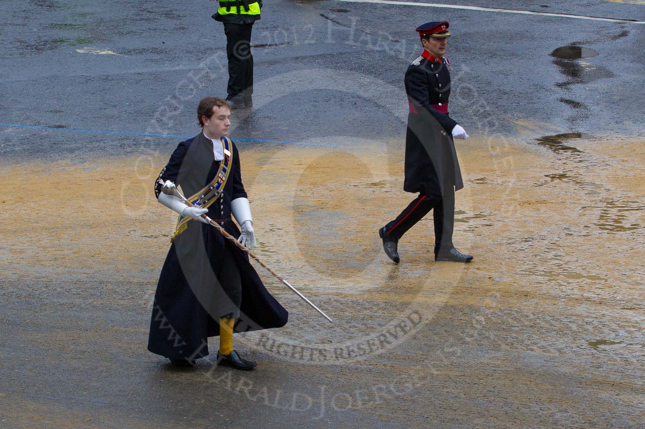 Lord Mayor's Show 2012: Entry 123 - Christ's Hospital School Band..
Press stand opposite Mansion House, City of London,
London,
Greater London,
United Kingdom,
on 10 November 2012 at 12:02, image #1749