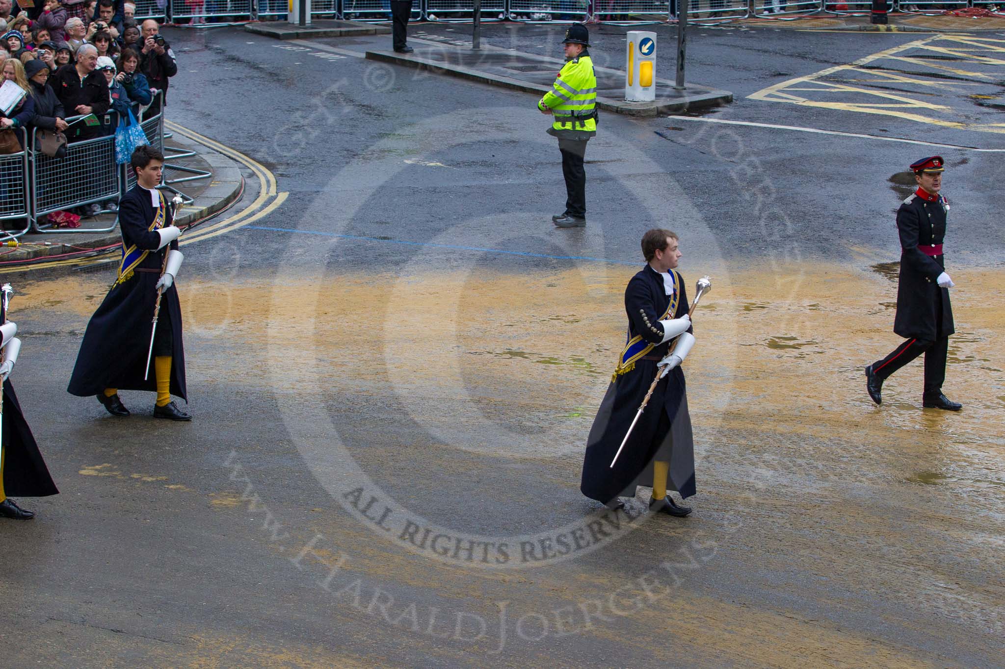 Lord Mayor's Show 2012: Entry 123 - Christ's Hospital School Band..
Press stand opposite Mansion House, City of London,
London,
Greater London,
United Kingdom,
on 10 November 2012 at 12:02, image #1751