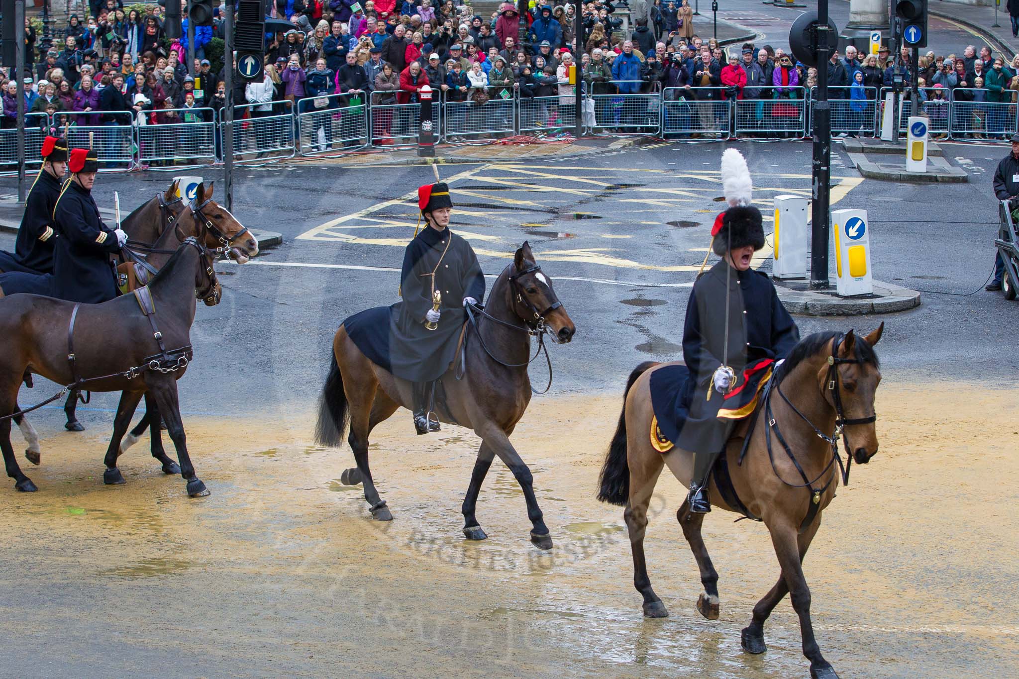 Lord Mayor's Show 2012: Entry 124 - The King’s Troop Royal Horse Artillery (RHA)..
Press stand opposite Mansion House, City of London,
London,
Greater London,
United Kingdom,
on 10 November 2012 at 12:02, image #1796