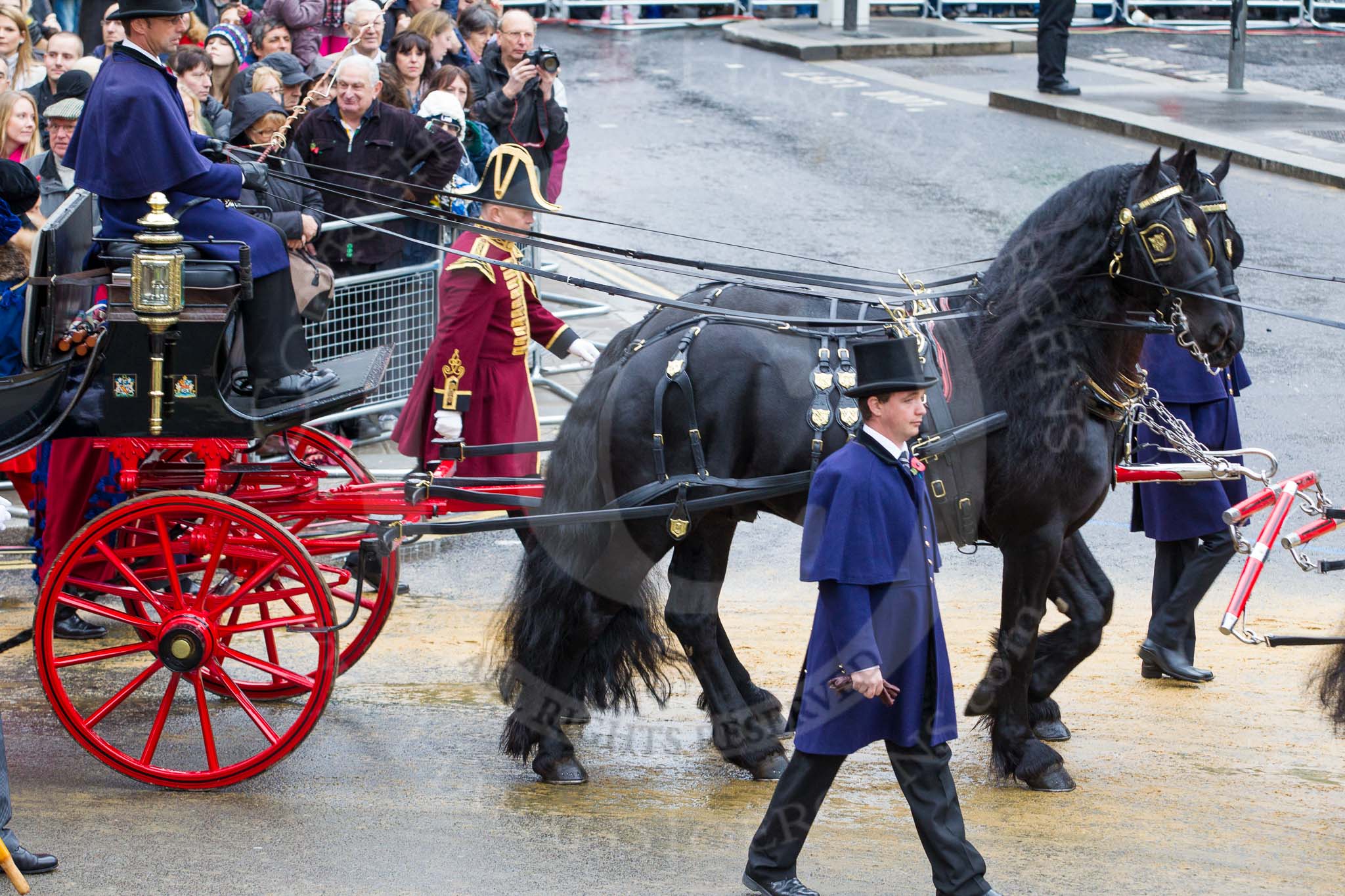 Lord Mayor's Show 2012: Entry 126 - The Great Twelve. representing the first 12 of 108 Livery Companies..
Press stand opposite Mansion House, City of London,
London,
Greater London,
United Kingdom,
on 10 November 2012 at 12:03, image #1824