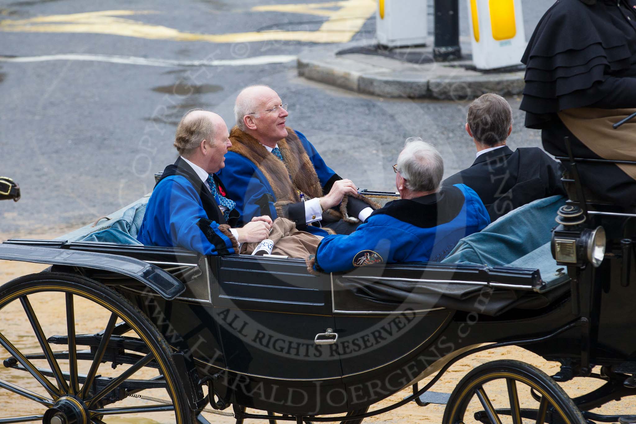 Photo 1211101204211D48251HaraldJoergens Lord Mayor's Show 2012: Entrry 128, Woshipful Company of Shipwrights: Wlliam Everand Esq, Simon Robinson Esq, Lord Clarke of Stonecum-Ebony, and Andy Milne..
Press stand opposite Mansion House, City of London,
London,
Greater London,
United Kingdom,
on 10 November 2012 at 12:04, image #1832