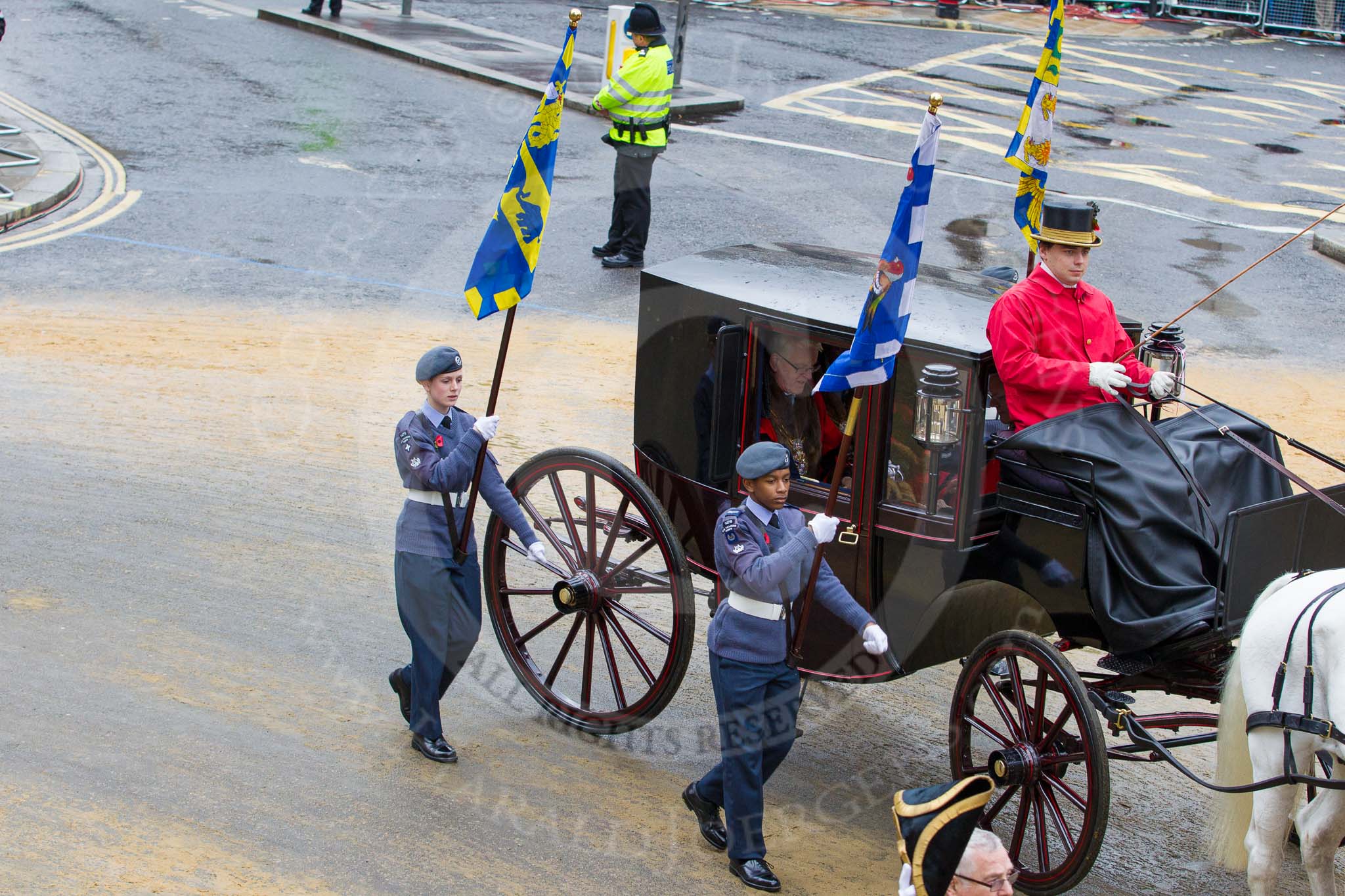 Lord Mayor's Show 2012.
Press stand opposite Mansion House, City of London,
London,
Greater London,
United Kingdom,
on 10 November 2012 at 12:05, image #1876