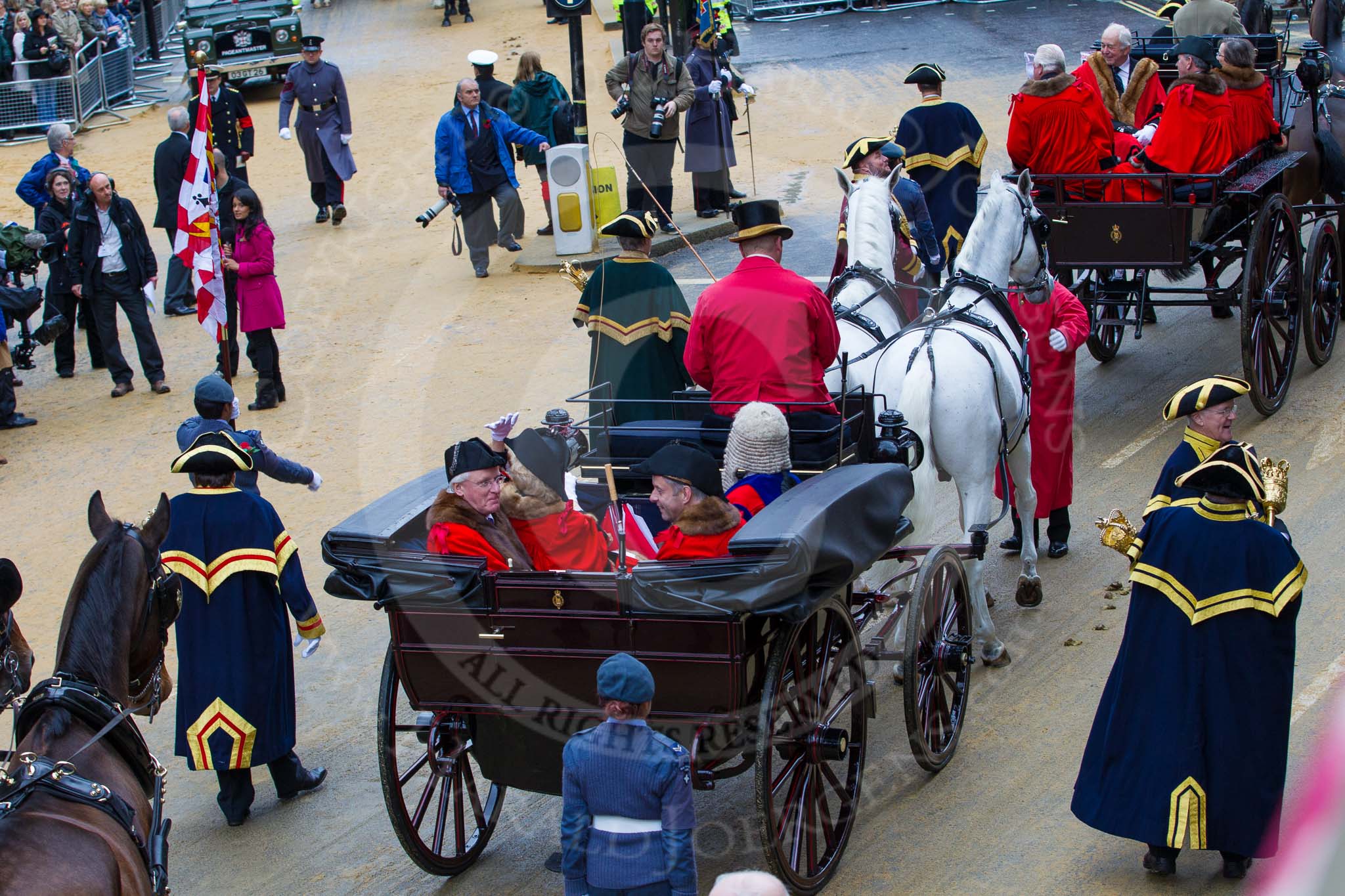 Lord Mayor's Show 2012: Entry 138 - Aldermen past the Chair..
Press stand opposite Mansion House, City of London,
London,
Greater London,
United Kingdom,
on 10 November 2012 at 12:06, image #1879