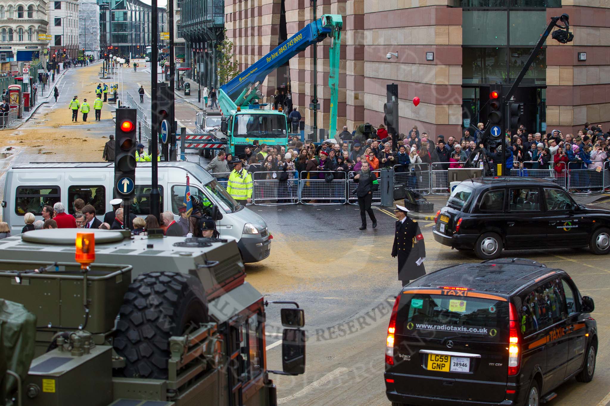 Lord Mayor's Show 2012: The last officials leaving after the Lord Mayor's Show..
Press stand opposite Mansion House, City of London,
London,
Greater London,
United Kingdom,
on 10 November 2012 at 12:13, image #1954