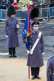 Lord Mayor's Show 2012: Carrying the Colour of the HAC Regiment, Lieutenant Greg Hall (sp?)..
Press stand opposite Mansion House, City of London,
London,
Greater London,
United Kingdom,
on 10 November 2012 at 10:20, image #64