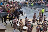 Lord Mayor's Show 2012: Entry 48 - The Pipes & Drums of the London Regiment, the only TA infantry battalion based in London..
Press stand opposite Mansion House, City of London,
London,
Greater London,
United Kingdom,
on 10 November 2012 at 11:21, image #658