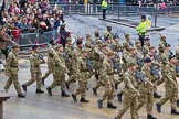 Lord Mayor's Show 2012: Entry 48 - The London Regiment, the only TA infantry battalion based in London..
Press stand opposite Mansion House, City of London,
London,
Greater London,
United Kingdom,
on 10 November 2012 at 11:21, image #671