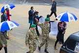 Lord Mayor's Show 2012: Entry 76 - 3 Military Intelligence Battalion (Volunteers) with members of the affiliated Livery Company, The Worshipful Company of Painter Stainers..
Press stand opposite Mansion House, City of London,
London,
Greater London,
United Kingdom,
on 10 November 2012 at 11:33, image #964