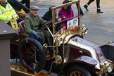 Lord Mayor's Show 2012: Entry 97 - AA, the Automobile Association - the BBC's Sonali Shah talking to 1991 F1 world champion Nigel Mansell in the 1904 Renault car AA1..
Press stand opposite Mansion House, City of London,
London,
Greater London,
United Kingdom,
on 10 November 2012 at 11:44, image #1284