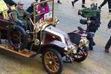Lord Mayor's Show 2012: Entry 97 - AA, the Automobile Association - the BBC's Sonali Shah talking to 1991 F1 world champion Nigel Mansell in the 1904 Renault car AA1..
Press stand opposite Mansion House, City of London,
London,
Greater London,
United Kingdom,
on 10 November 2012 at 11:44, image #1285