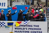Lord Mayor's Show 2012: Entry 100 - Maritime London..
Press stand opposite Mansion House, City of London,
London,
Greater London,
United Kingdom,
on 10 November 2012 at 11:46, image #1337