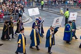 Lord Mayor's Show 2012: Entrry 104 - Modern Livery Companies, representing 26 Livery Companies..
Press stand opposite Mansion House, City of London,
London,
Greater London,
United Kingdom,
on 10 November 2012 at 11:51, image #1425