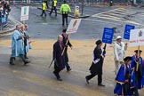 Lord Mayor's Show 2012: Entrry 104 - Modern Livery Companies, representing 26 Livery Companies..
Press stand opposite Mansion House, City of London,
London,
Greater London,
United Kingdom,
on 10 November 2012 at 11:51, image #1442