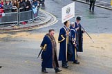 Lord Mayor's Show 2012: Entrry 104 - Modern Livery Companies, representing 26 Livery Companies..
Press stand opposite Mansion House, City of London,
London,
Greater London,
United Kingdom,
on 10 November 2012 at 11:51, image #1445