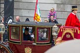 Lord Mayor's Show 2012: Entry 131- Chief Commoner Deputy Kenneth Ayers and Secondary, with the Royal Mews's Lady Coachman Phillipa Jackson..
Press stand opposite Mansion House, City of London,
London,
Greater London,
United Kingdom,
on 10 November 2012 at 12:04, image #1842