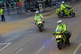 Lord Mayor's Show 2012: Metropolitan Police officers on motorbikes after the 2012 Lord Mayor's Show..
Press stand opposite Mansion House, City of London,
London,
Greater London,
United Kingdom,
on 10 November 2012 at 12:15, image #1956