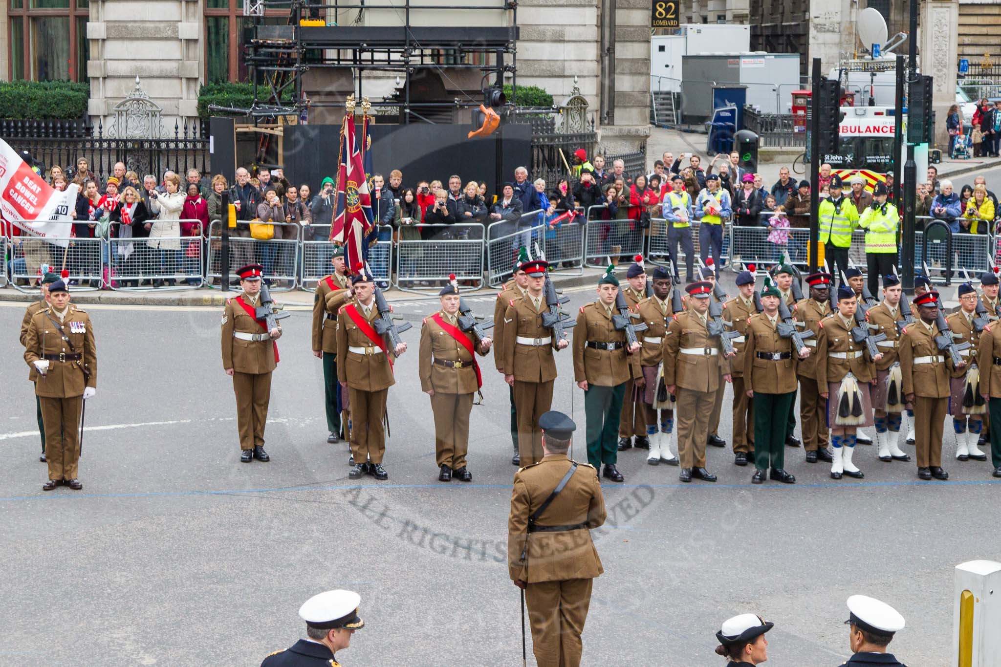 Lord Mayor's Show 2013.
Press stand opposite Mansion House, City of London,
London,
Greater London,
United Kingdom,
on 09 November 2013 at 10:24, image #60