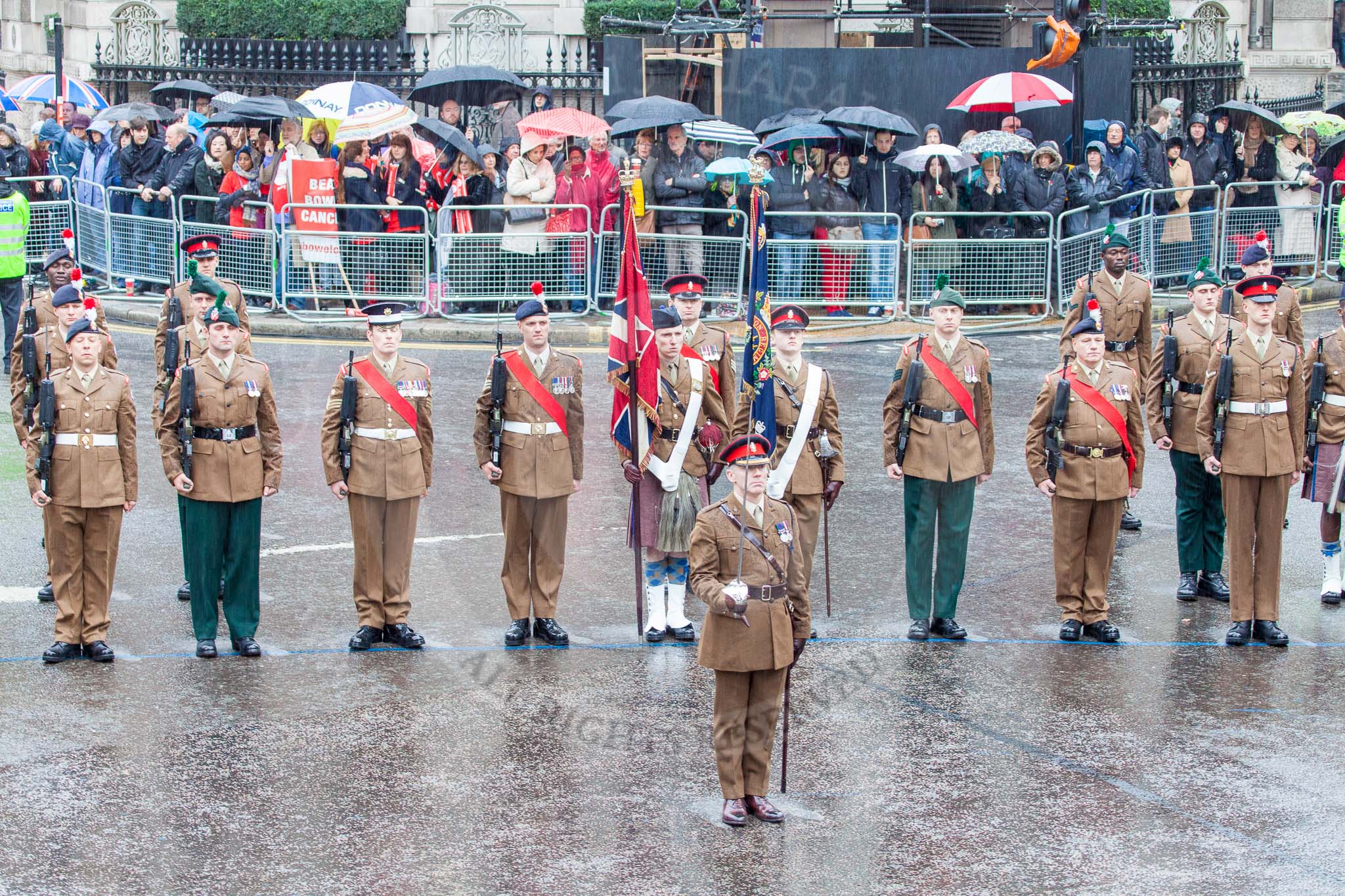 Lord Mayor's Show 2013: The London Brigade, Guard of Honour for the Lord Mayor..
Press stand opposite Mansion House, City of London,
London,
Greater London,
United Kingdom,
on 09 November 2013 at 10:47, image #80