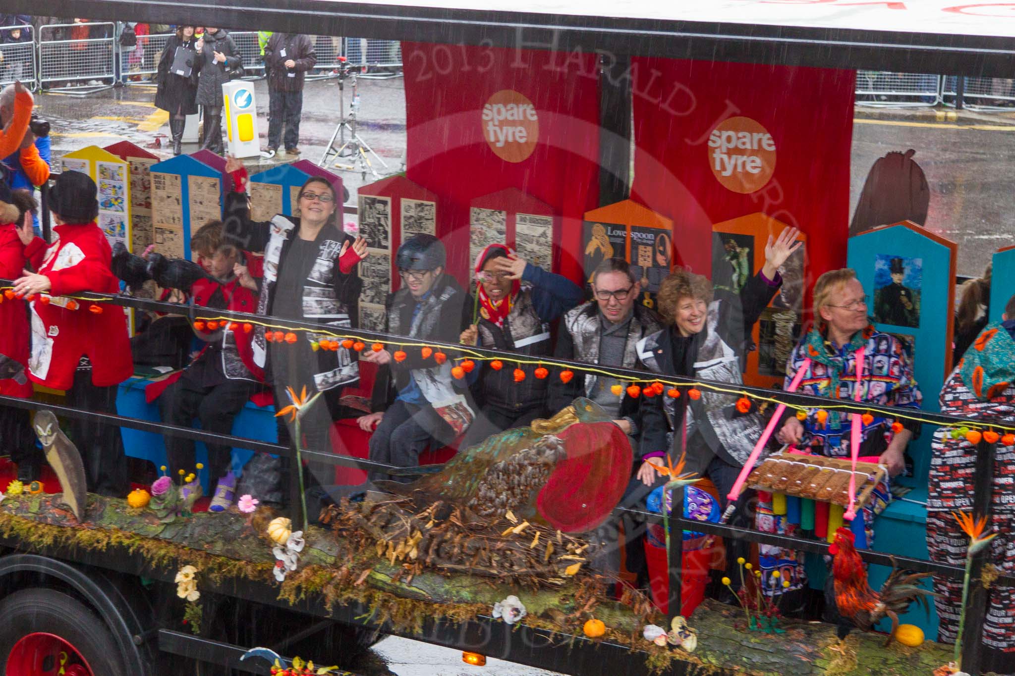 Lord Mayor's Show 2013: 19 Spare Tyre-is a pioneering arts charity, provaiding a platform for marginalised communities to have their voices heard..
Press stand opposite Mansion House, City of London,
London,
Greater London,
United Kingdom,
on 09 November 2013 at 11:09, image #306