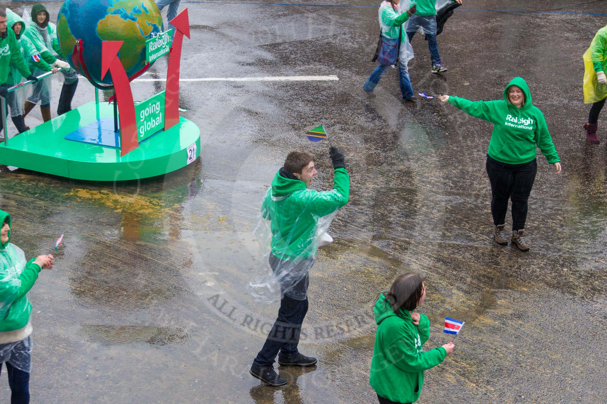 Lord Mayor's Show 2013: 21-Raleigh International-is a charity that challenges and empowers young people to deliver grassroots sustainable development. Its programmes focus on provading access to safe water and sanitation..
Press stand opposite Mansion House, City of London,
London,
Greater London,
United Kingdom,
on 09 November 2013 at 11:10, image #328